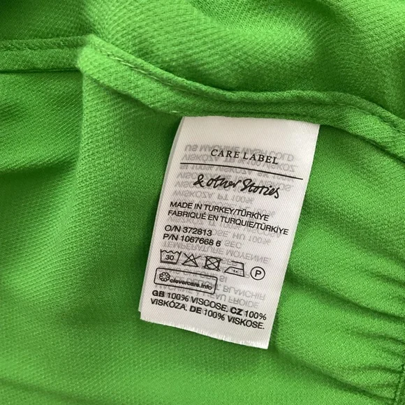 & Other Stories Wrap Blouse Bright Green Size EU 34 - Picture 10 of 11
